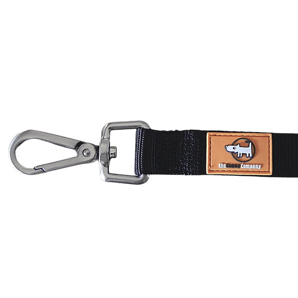 Black Canny Recall Leash brushed steel clip